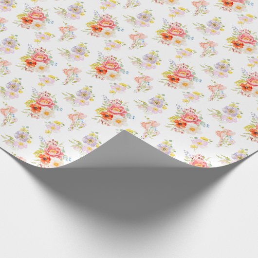 Papier Cadeau Fleurs de Fleurissement d'Été Motif (Coin)