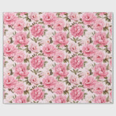Papier Cadeau Fleurs de fleurs rose pâle (Plat)