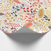 Papier Cadeau Fleurs de forêt sauvage Mariage de feuillage de ch (Coin)