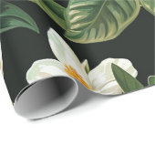 Papier Cadeau Fleurs de gardène blanches (Coin rond)