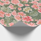 Papier Cadeau Fleurs de géranium à motifs floraux invisibles (Coin)