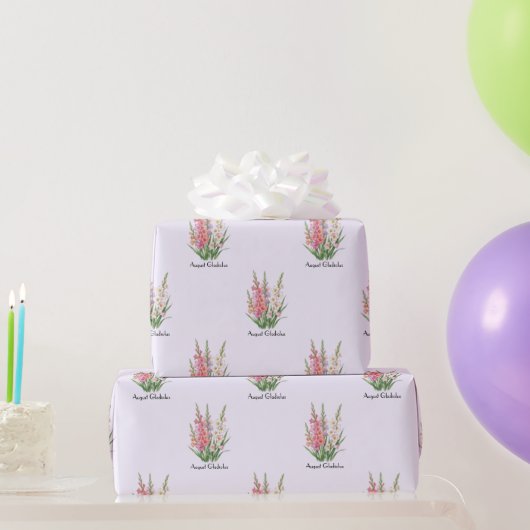 Papier Cadeau Fleurs de Gladiolus d'août (Cadeaux de fête)