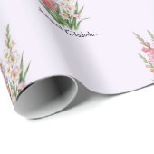 Papier Cadeau Fleurs de Gladiolus d'août (Coin rond)