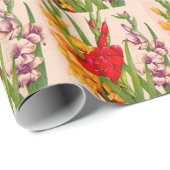 Papier Cadeau fleurs de glaïeul glaïeuls (Coin rond)