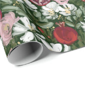 Papier Cadeau Fleurs de grenade (Coin rond)