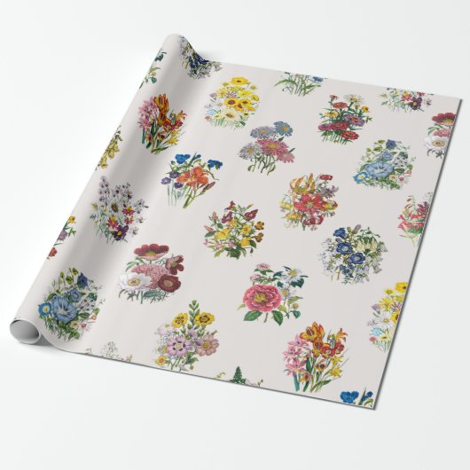 Papier Cadeau Fleurs de jardin (Déroulé)