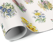 Papier Cadeau Fleurs de jardin (Coin rond)