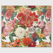 Papier Cadeau Fleurs de jardin vintage motif (Plat)