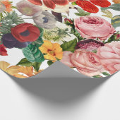 Papier Cadeau Fleurs de jardin vintage motif (Coin)