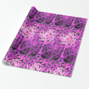 PAPIER CADEAU FLEURS DE JOURNÉE DE LA FUCHSIE ROSE