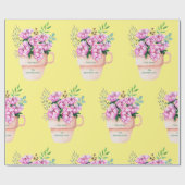 Papier Cadeau Fleurs de la Fête des Mères en Coupe (Plat)