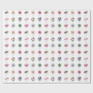 Papier Cadeau Fleurs de la Nouvelle-Angleterre