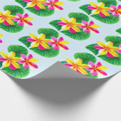 Papier Cadeau Fleurs de la Plumeria tropicale (Coin)