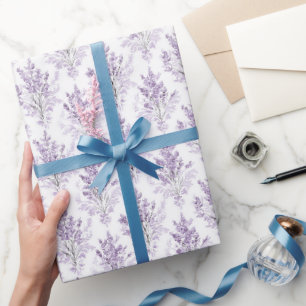 Papier Cadeau Fleurs de Lavande Anniversaire