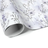 Papier Cadeau Fleurs de lavande romantiques (Coin rond)