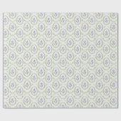 Papier Cadeau Fleurs de Lavande Verte Anniversaire (Plat)