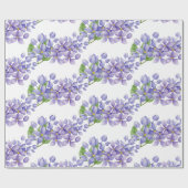 Papier Cadeau Fleurs de lilas à l'aquarelle violette (Plat)