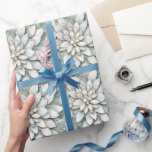 Papier Cadeau Fleurs de Lotus Bleues Blances<br><div class="desc">Fleurs de Lotus Bleues Blances</div>