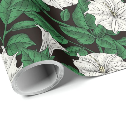 Papier Cadeau Fleurs de lune 2 (Coin rond)