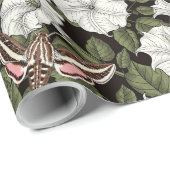 Papier Cadeau Fleurs de lune et sphinx Mois (Coin rond)