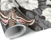 Papier Cadeau Fleurs de lune et sphinx Moths 2 (Coin rond)