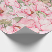 Papier Cadeau Fleurs de Magnolia de printemps rose (Coin)