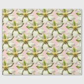 Papier Cadeau Fleurs de Magnolia Tropical en Fleur Mariage de Pr (Plat)