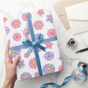 Papier Cadeau Fleurs de marguerite