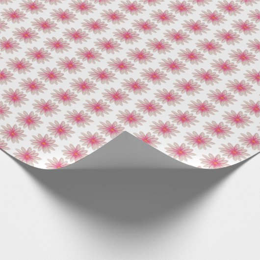 Papier Cadeau Fleurs de marguerite rose (Coin)