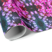 Papier Cadeau Fleurs de marguerite rose africaine teintées Perso (Coin rond)