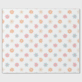 Papier Cadeau Fleurs de marguerite super Retro Boho Floral (Plat)