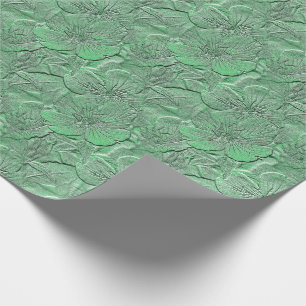 Papier Cadeau Fleurs de marguerite verte Motif d'art naturel