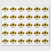 Papier Cadeau Fleurs de mariage tournesol jaune blanc (Plat)