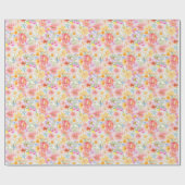 Papier Cadeau Fleurs de motif de fleurs d'été (Plat)