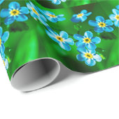 Papier Cadeau Fleurs de myosotis (Coin rond)