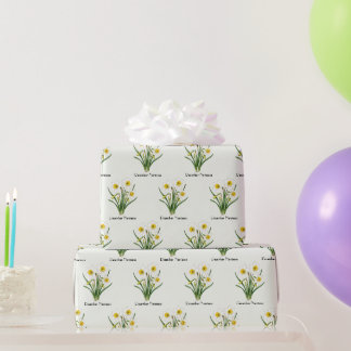 Papier Cadeau Fleurs de Narcisse de Décembre
