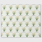 Papier Cadeau Fleurs de Narcisse de Décembre (Plat)