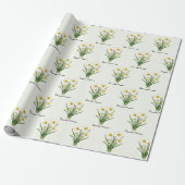 Papier Cadeau Fleurs de Narcisse de Décembre (Déroulé)