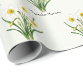 Papier Cadeau Fleurs de Narcisse de Décembre (Coin rond)