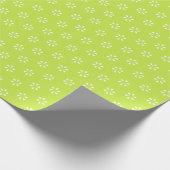 Papier Cadeau Fleurs de neige modernes vert citron motif (Coin)