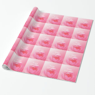 Papier Cadeau Fleurs de nénuphar roses joyeux cadeau de la Saint