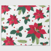 Papier Cadeau Fleurs de Noël (Plat)