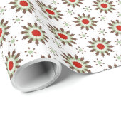 Papier Cadeau Fleurs de Noël (Coin rond)
