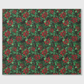 Papier Cadeau Fleurs de Noël (Plat)