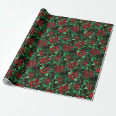 Papier Cadeau Fleurs de Noël (Déroulé)