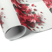 Papier Cadeau Fleurs de Noël (Coin rond)