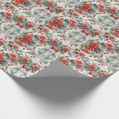 Papier Cadeau Fleurs de Noël 3d Modèles floraux numériques (Coin)