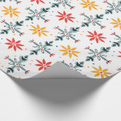 Papier Cadeau Fleurs de Noël Abstraites (Coin)