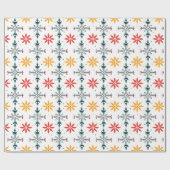 Papier Cadeau Fleurs de Noël Abstraites (Plat)
