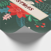 Papier Cadeau Fleurs de Noël joyeux (Coin)